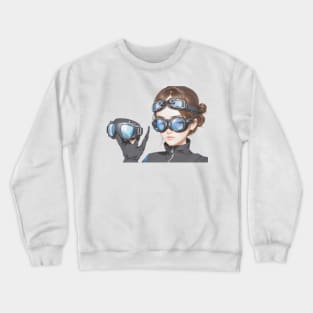 Girl with goggles Crewneck Sweatshirt